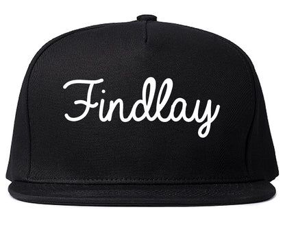 Findlay Ohio OH Script Mens Snapback Hat Black