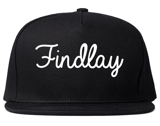 Findlay Ohio OH Script Mens Snapback Hat Black