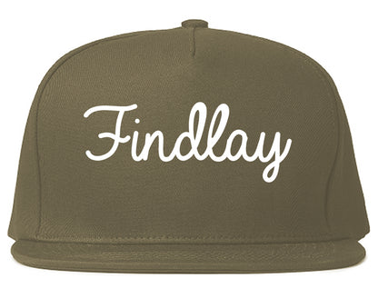 Findlay Ohio OH Script Mens Snapback Hat Grey