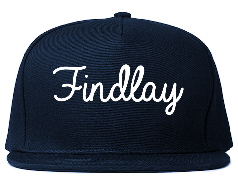 Findlay Ohio OH Script Mens Snapback Hat Navy Blue