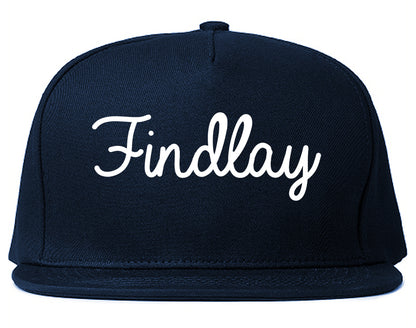 Findlay Ohio OH Script Mens Snapback Hat Navy Blue