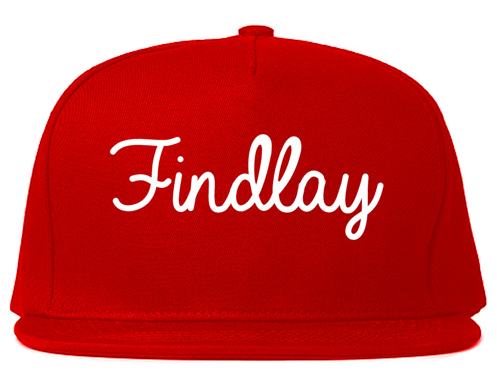 Findlay Ohio OH Script Mens Snapback Hat Red