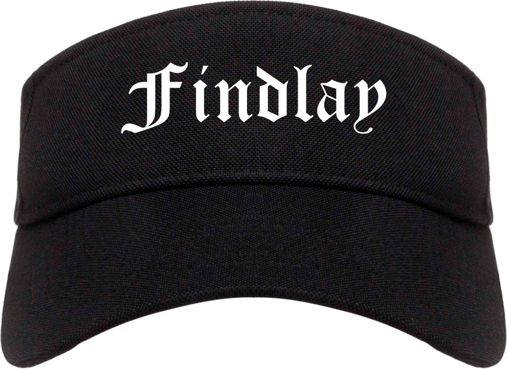 Findlay Ohio OH Old English Mens Visor Cap Hat Black