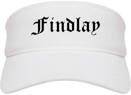 Findlay Ohio OH Old English Mens Visor Cap Hat White