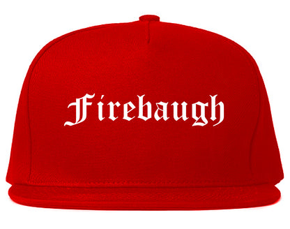 Firebaugh California CA Old English Mens Snapback Hat Red