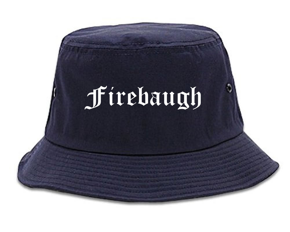 Firebaugh California CA Old English Mens Bucket Hat Navy Blue