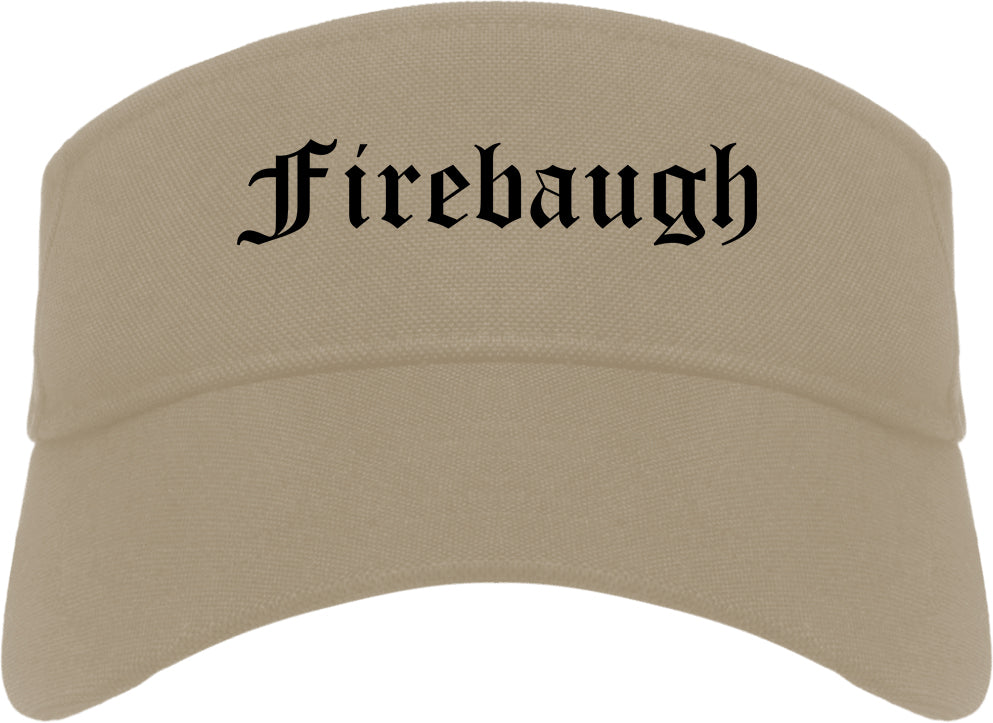 Firebaugh California CA Old English Mens Visor Cap Hat Khaki