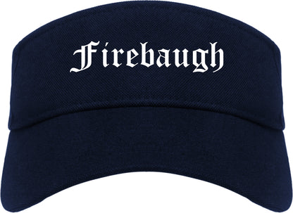 Firebaugh California CA Old English Mens Visor Cap Hat Navy Blue