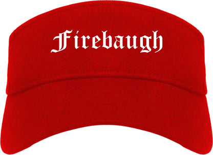 Firebaugh California CA Old English Mens Visor Cap Hat Red