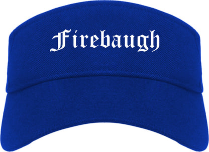 Firebaugh California CA Old English Mens Visor Cap Hat Royal Blue