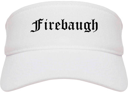 Firebaugh California CA Old English Mens Visor Cap Hat White