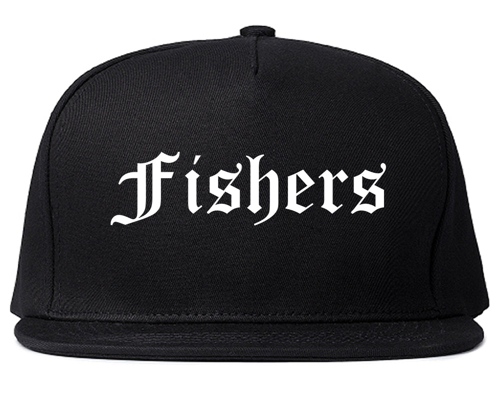 Fishers Indiana IN Old English Mens Snapback Hat Black