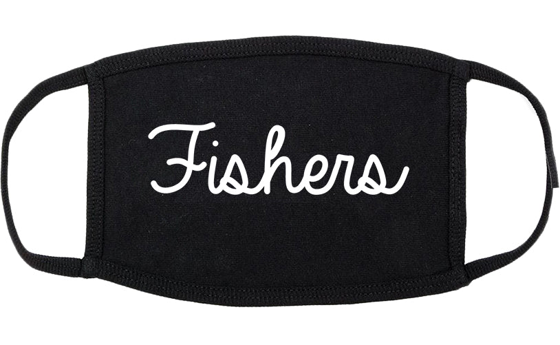 Fishers Indiana IN Script Cotton Face Mask Black