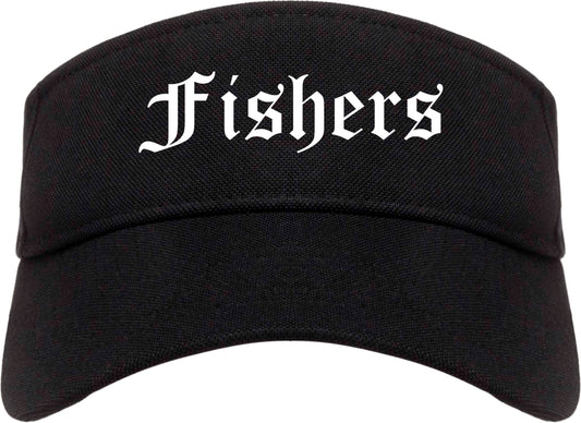 Fishers Indiana IN Old English Mens Visor Cap Hat Black