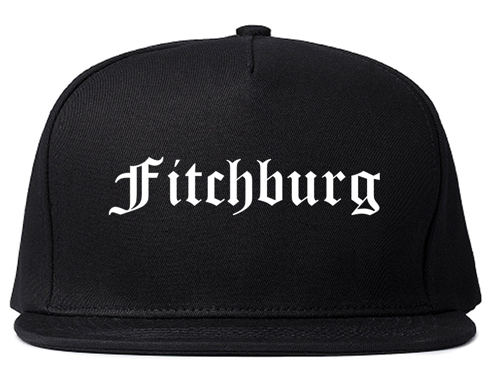 Fitchburg Massachusetts MA Old English Mens Snapback Hat Black