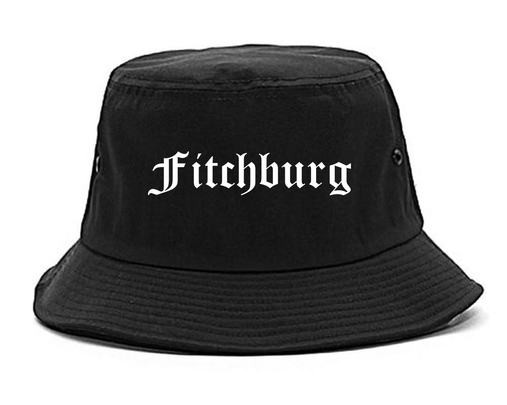 Fitchburg Massachusetts MA Old English Mens Bucket Hat Black