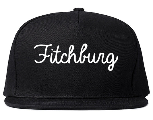 Fitchburg Massachusetts MA Script Mens Snapback Hat Black