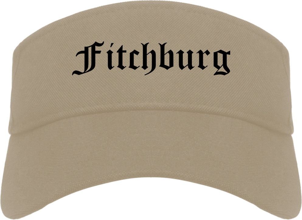 Fitchburg Massachusetts MA Old English Mens Visor Cap Hat Khaki