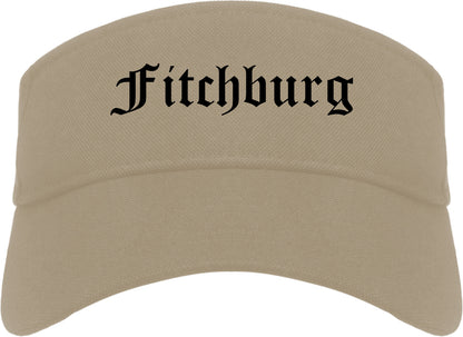 Fitchburg Wisconsin WI Old English Mens Visor Cap Hat Khaki