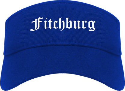 Fitchburg Wisconsin WI Old English Mens Visor Cap Hat Royal Blue