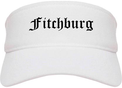 Fitchburg Wisconsin WI Old English Mens Visor Cap Hat White