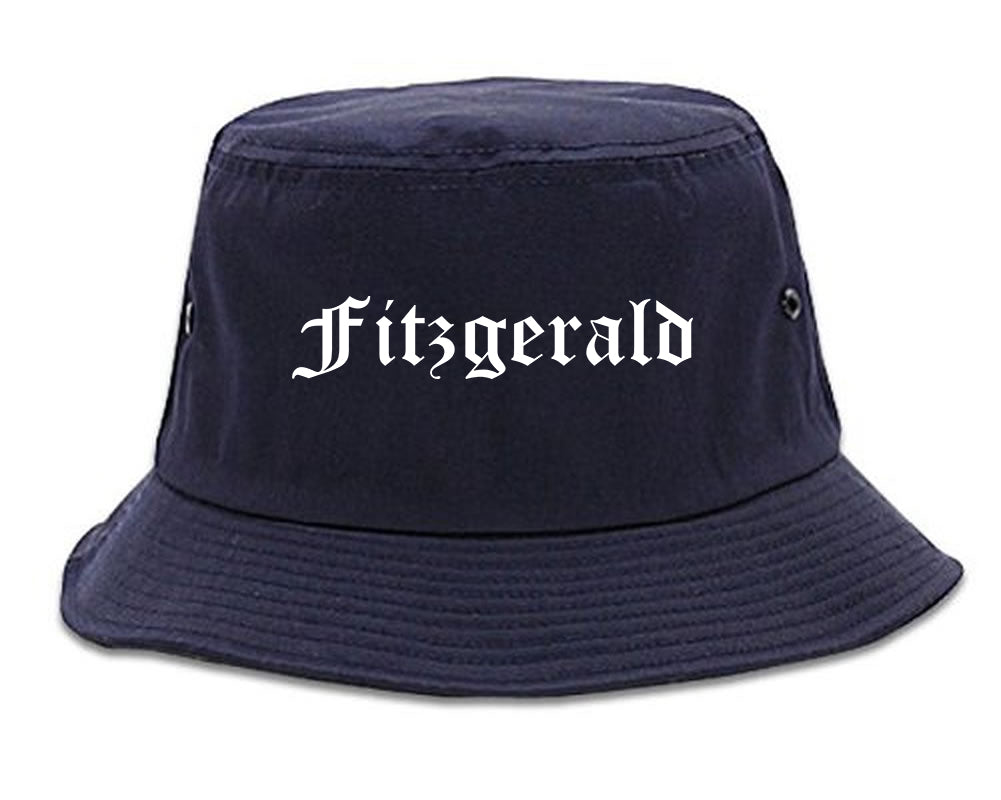 Fitzgerald Georgia GA Old English Mens Bucket Hat Navy Blue