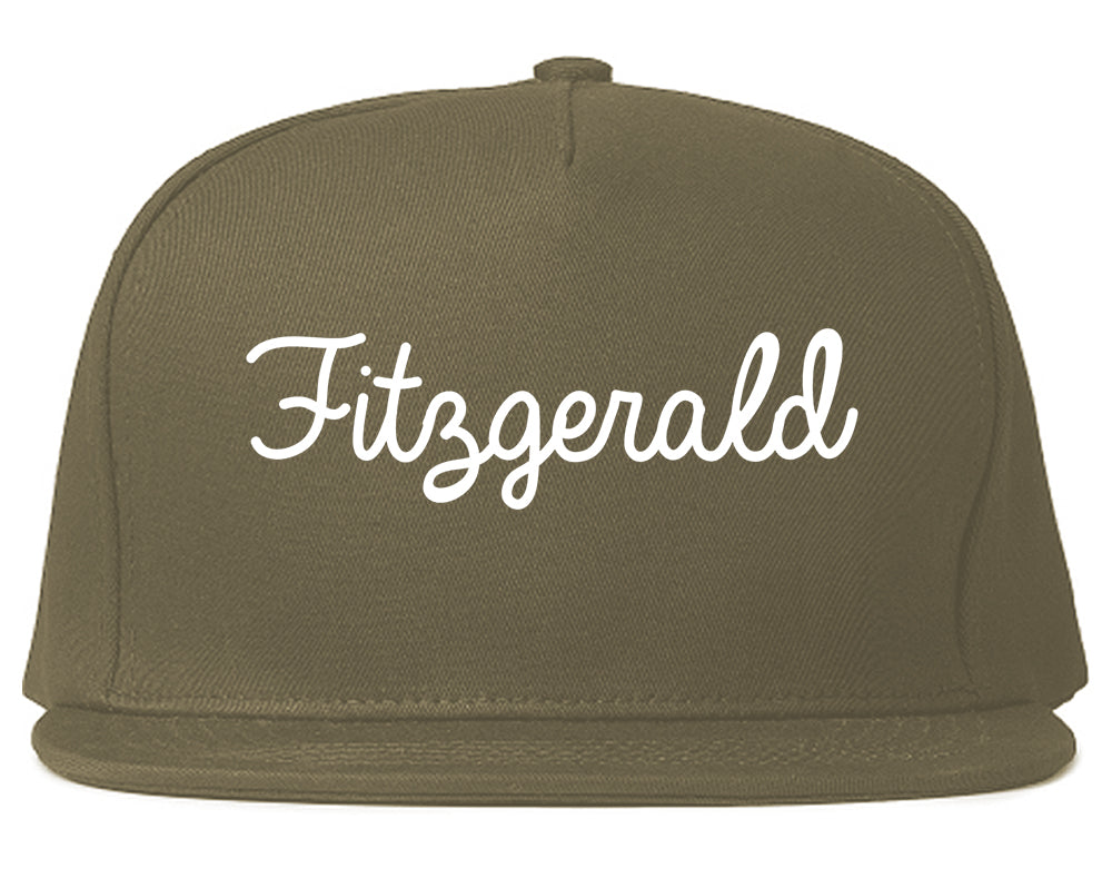Fitzgerald Georgia GA Script Mens Snapback Hat Grey