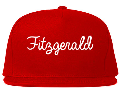 Fitzgerald Georgia GA Script Mens Snapback Hat Red