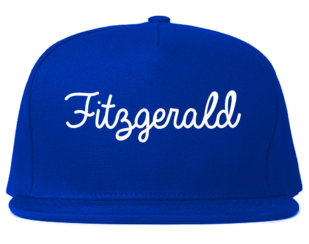 Fitzgerald Georgia GA Script Mens Snapback Hat Royal Blue