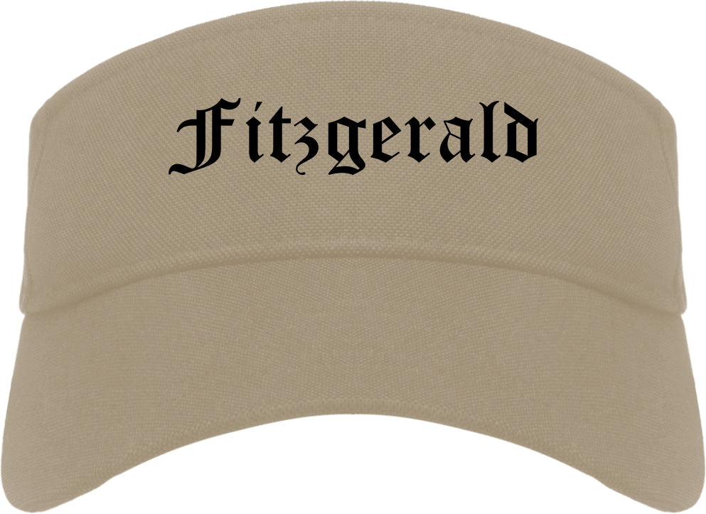 Fitzgerald Georgia GA Old English Mens Visor Cap Hat Khaki