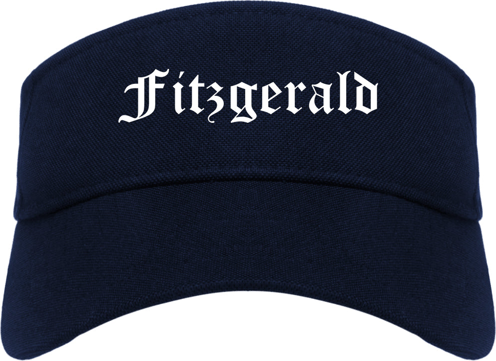 Fitzgerald Georgia GA Old English Mens Visor Cap Hat Navy Blue