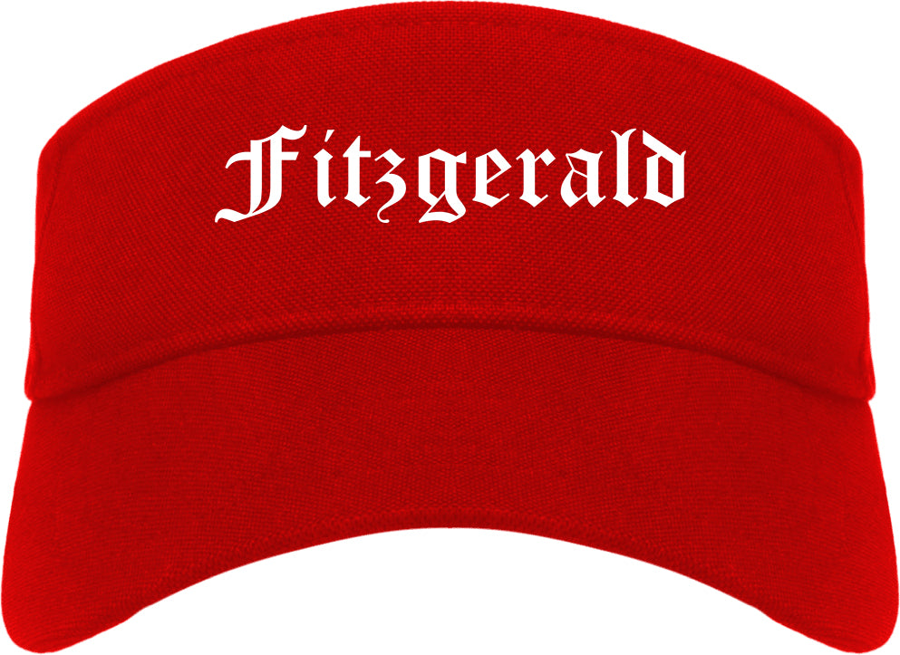 Fitzgerald Georgia GA Old English Mens Visor Cap Hat Red