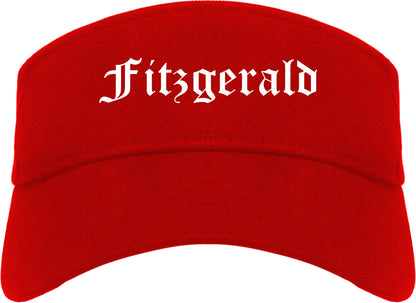 Fitzgerald Georgia GA Old English Mens Visor Cap Hat Red