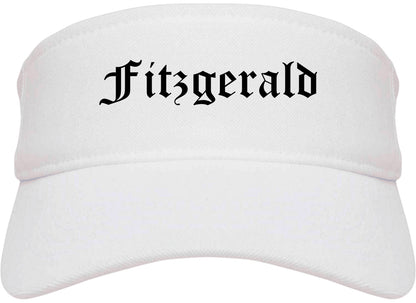 Fitzgerald Georgia GA Old English Mens Visor Cap Hat White