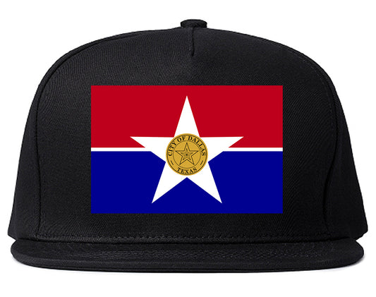 Flag Of Dallas Texas Mens Snapback Hat Black