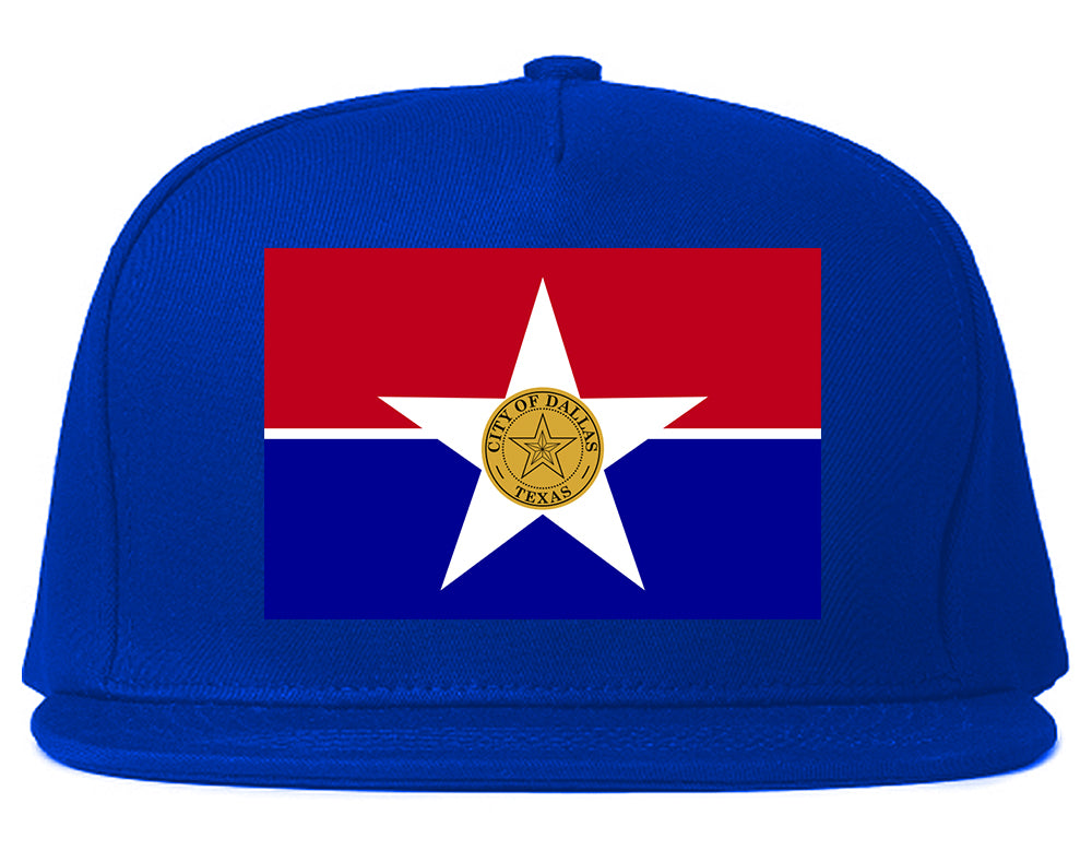 Flag Of Dallas Texas Mens Snapback Hat Royal Blue