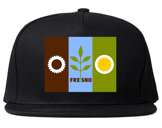 Flag Of Fresno California Mens Snapback Hat Black