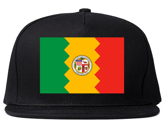 Flag Of Los Angeles California Mens Snapback Hat Black