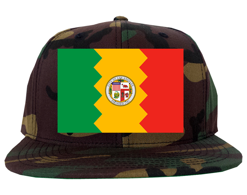 Flag Of Los Angeles California Mens Snapback Hat Camo