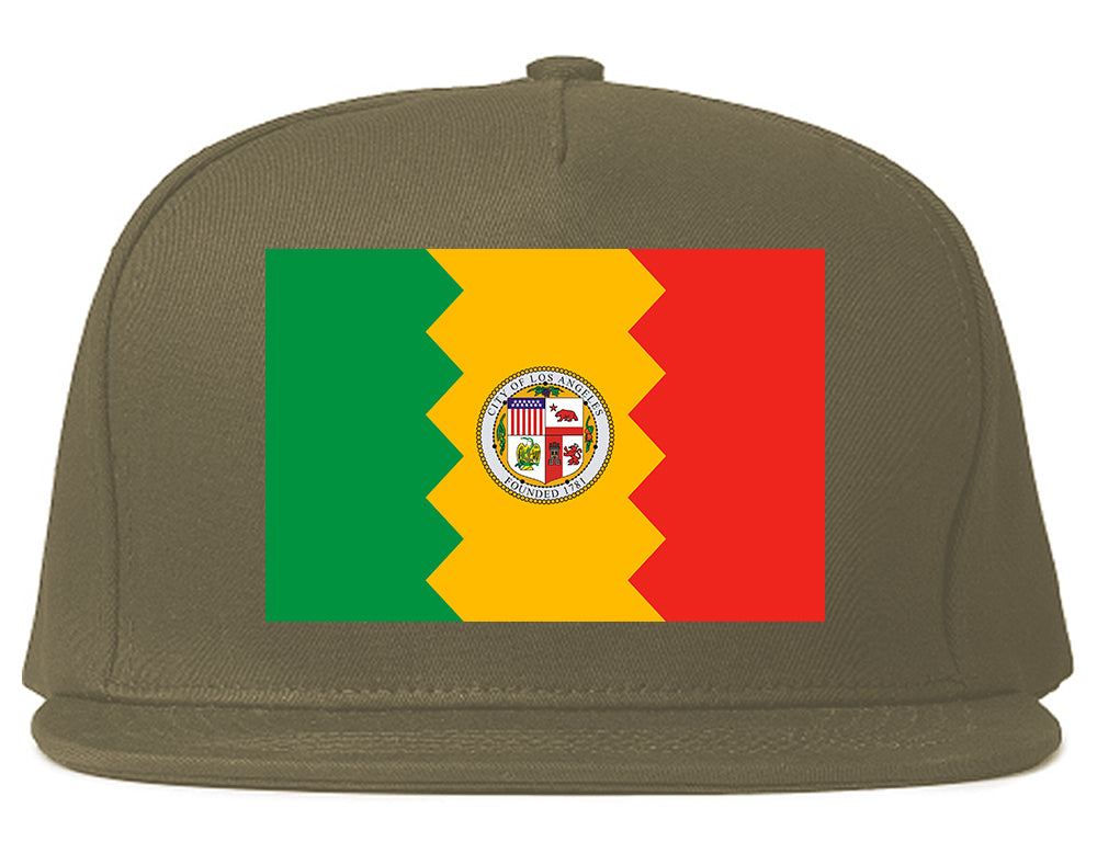 Flag Of Los Angeles California Mens Snapback Hat Grey