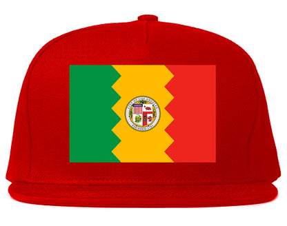 Flag Of Los Angeles California Mens Snapback Hat Red