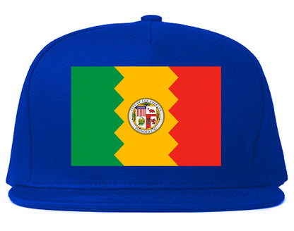 Flag Of Los Angeles California Mens Snapback Hat Royal Blue
