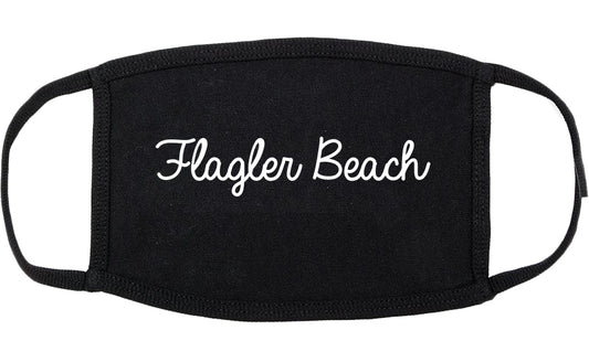 Flagler Beach Florida FL Script Cotton Face Mask Black