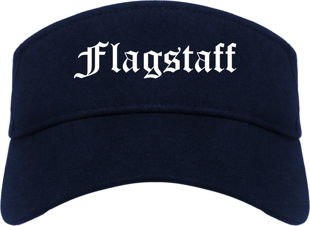 Flagstaff Arizona AZ Old English Mens Visor Cap Hat Navy Blue