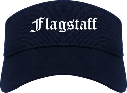 Flagstaff Arizona AZ Old English Mens Visor Cap Hat Navy Blue