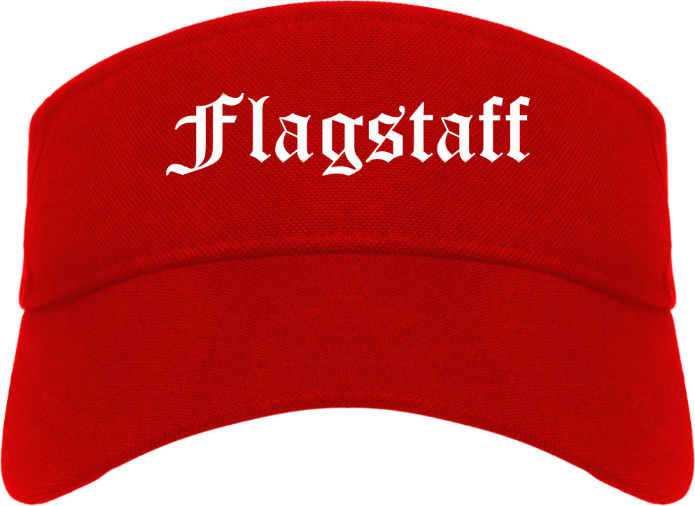 Flagstaff Arizona AZ Old English Mens Visor Cap Hat Red