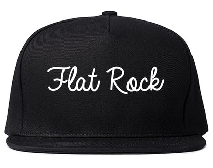 Flat Rock Michigan MI Script Mens Snapback Hat Black
