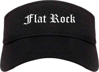 Flat Rock Michigan MI Old English Mens Visor Cap Hat Black