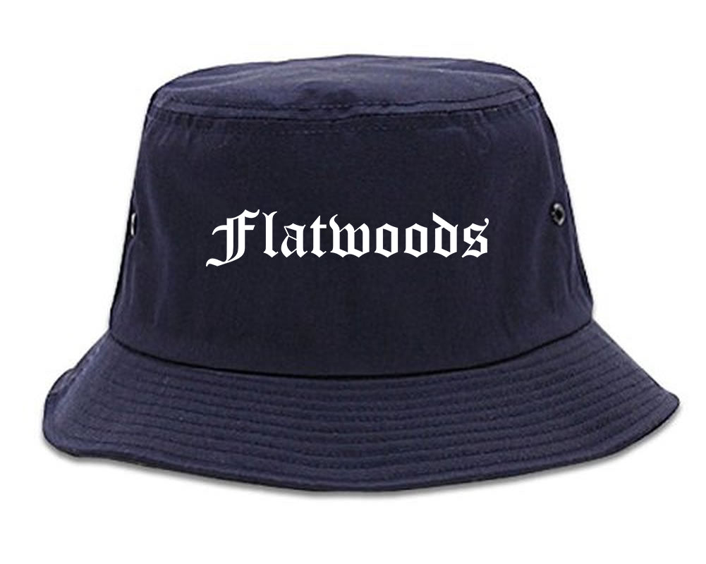 Flatwoods Kentucky KY Old English Mens Bucket Hat Navy Blue