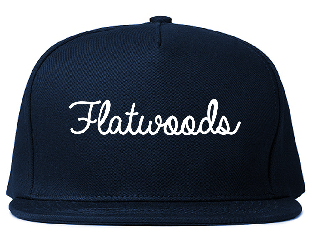 Flatwoods Kentucky KY Script Mens Snapback Hat Navy Blue